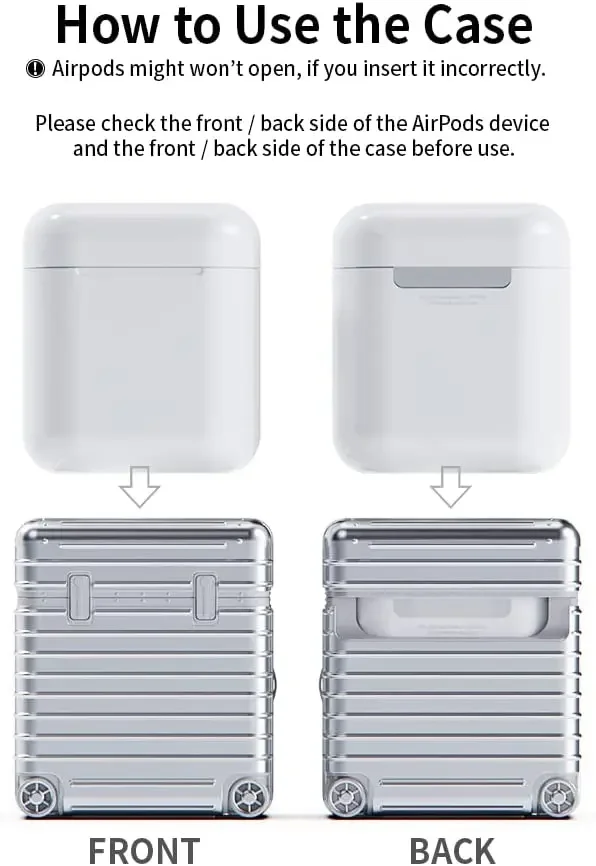 Fashion Individual Suitcase For Airpods1/2/3/Pro Luggage Style Airports Case Trendy DIY Stickers Supports Wireless Charging