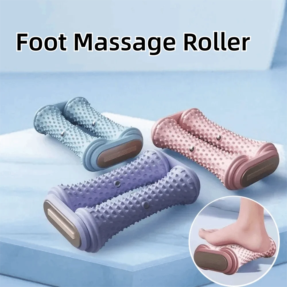 

Double Row Roller Foot Massage Roller Medium Firmness Manual Control Foot Relaxation Tool Magnet Bead Deep Tissue Roller