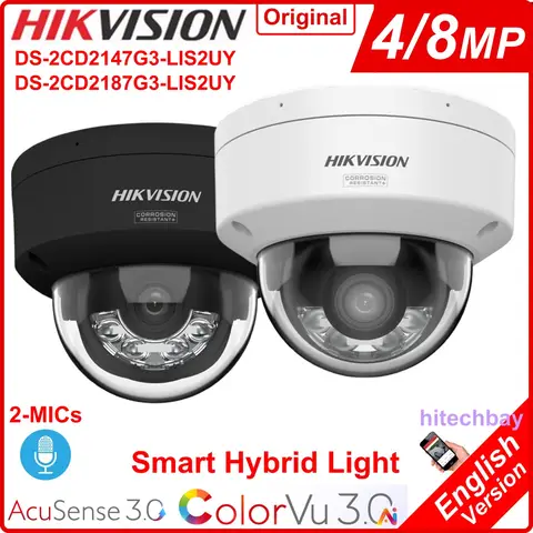 Hikvision DS-2CD2147G3-LIS2UY  DS-2CD2187G3-LIS2UY 4MP/8MP Ai ColorVu 3.0 AcuSense 3.0 Dome IP Network Camera PoE Built-in Mic