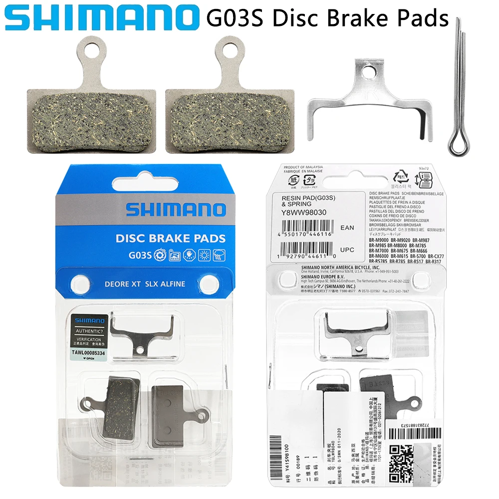 SHIMANO G03S Disc Brake Pads MTB Bike 2-Piston Resin Brake for Deore SLX XT XTR M8100 M7100 M9020 M6100 Bicycle Parts