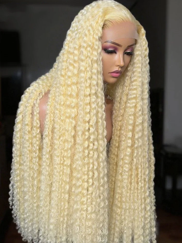 Perruques de cheveux humains bouclés vague profonde 613 blond miel 13x4 perruques frontales en dentelle pré plumées avec des cheveux de bébé 30 pouces femmes perruques 250 densité