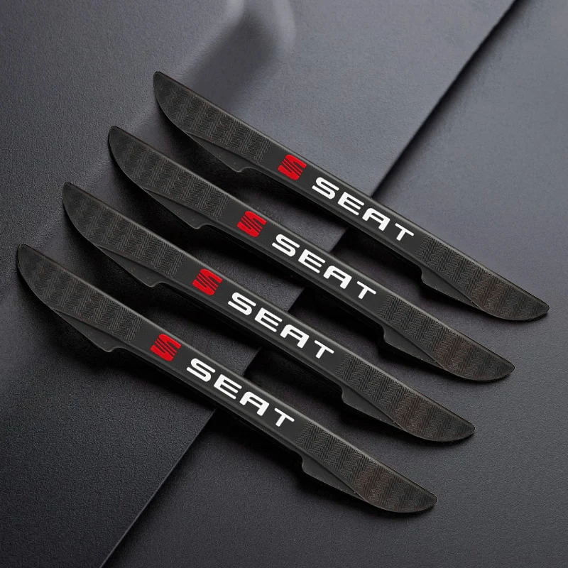 4PCS Bumper Anti-collision Strip Car Door Anti-Scratch Protector Stickers For Seat Leon 2 mk2 mk3 Mk1 5f Ibiza Ateca Altea Cupra