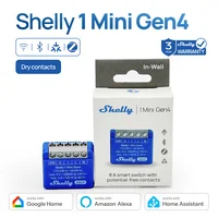Shelly 1 Mini Gen4 Zigbee Dry Contac Matter, Control Inteligente para el Hogar, WiFi, Puerta de Garaje Inteligente, Control por Voz con Alexa, Google Home, HomeKit