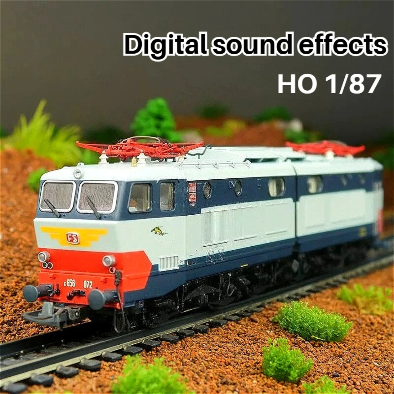 

ROCO HO Type 1/87 Simulation Model E656 Electric Locomotive 73163 Gray-blue Digital Sound Version Train Model Boy Toy Gift