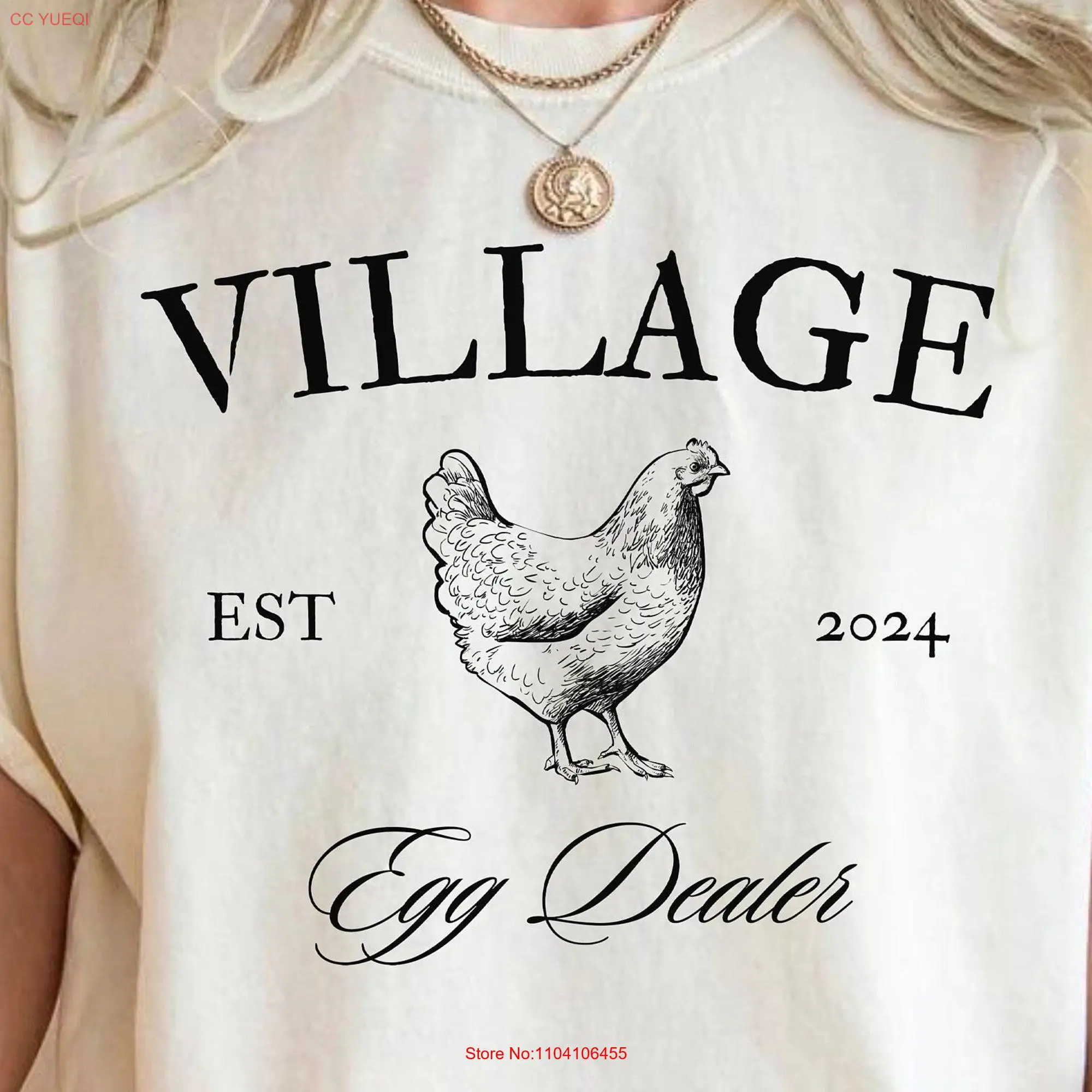 Village Egg Dealer Comfort Colors T Shirt Local Chicken Farm Funny Girl s long or short sleeves