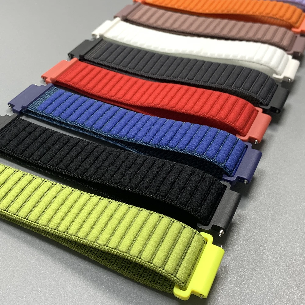 20/22 مللي متر حزام رياضي من النايلون لـ Huami AMAZFIT Balance 2 BIP6 5 GTS/GTR 4 3 2e استبدال كوريا لساعة Garmin/سامسونج جالاكسي