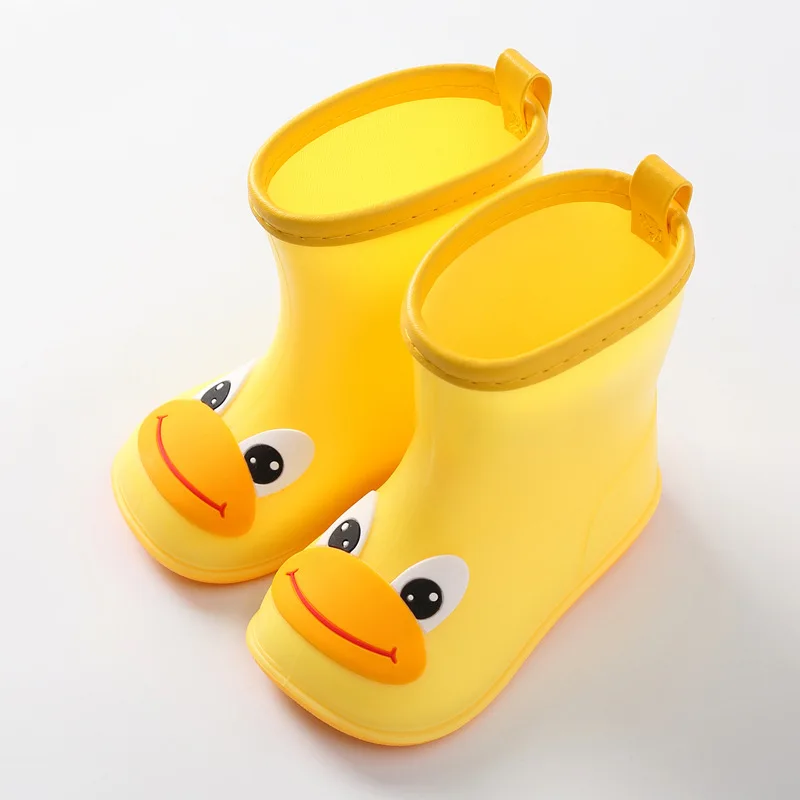 Autumn Winter Children Rain Boots Warm Plush Waterproof Kids Rain Shoes Boys Girls Baby Rubber Boots Soft PVC Snow Boots