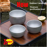 Titanium Camping Bowl Pure Titanium Heat-Resistant Lightweight Durable for Outdoor Camping Travel BBQ Picnic Backpacking