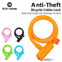 WEST BIKING Multicolor Anti-Theft Bicycle Cable Lock Portable Anti-Rust Corrosion-Resistant Wire Lock Multi-use Security Locks