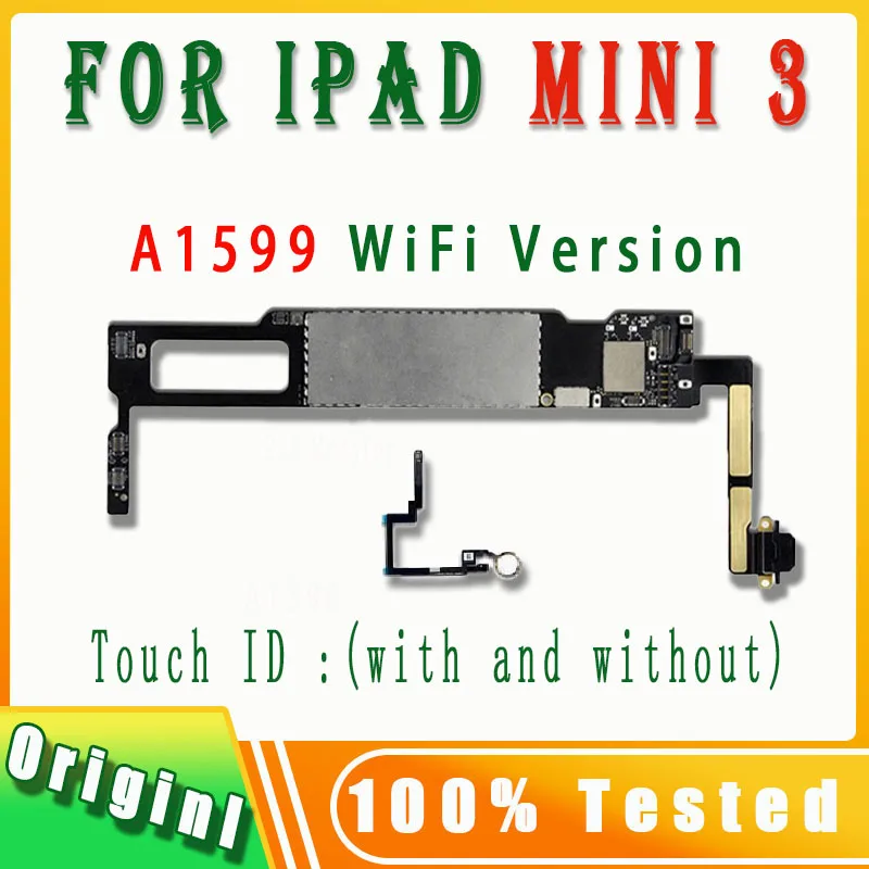 100% Original Clean iCloud A1599 A1600 WIFI SIM Slot Cellular Logic Main Boards For IPad MINI 3 Motherboard Full Tested MINI3