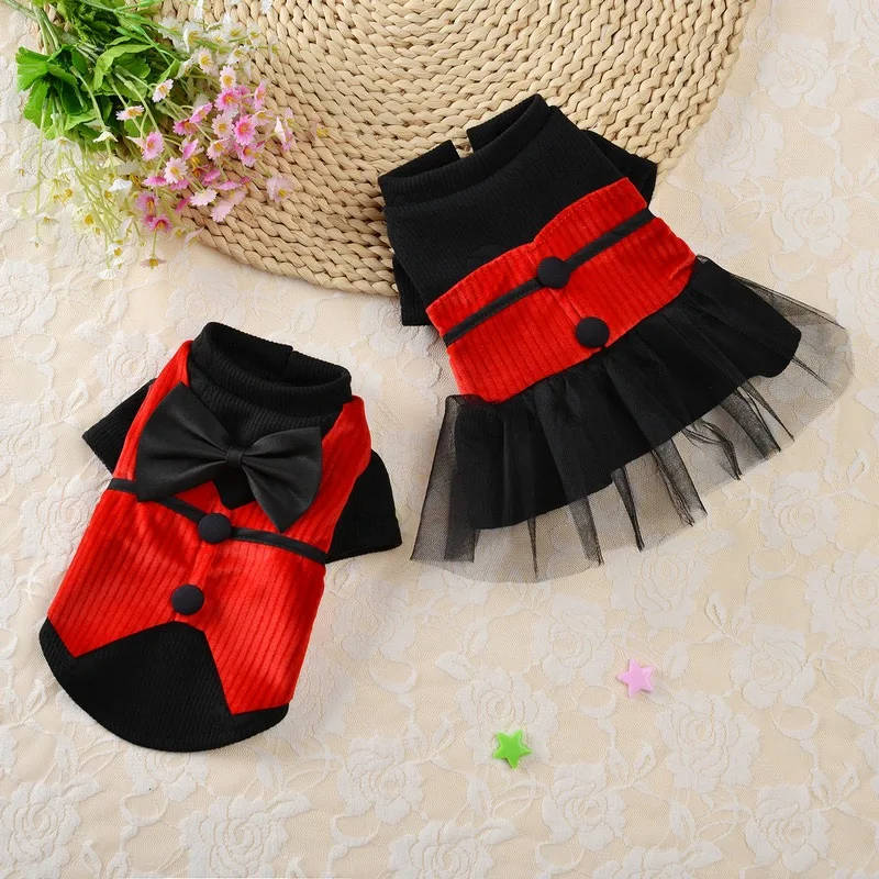

New Pet Wedding Dress Dog Clothing Spring and Autumn Clothes Dog Skirt Dog Dress Cat Clothing Pet Clothing