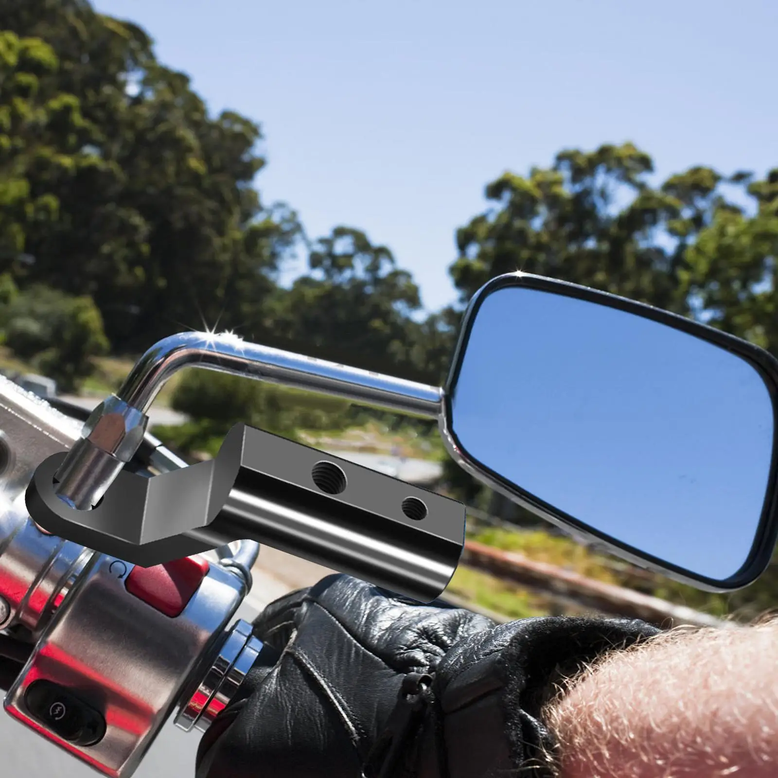 Motorcycle Rearview Mirror Extensions Holder Bracket Practical Tool Length 80mm Convenient Professional Accessories Handle Shape