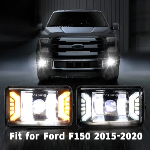 Imagen 1 del producto Luces antiniebla LED para coche con luz de giro DRL + con cable de extensión para Ford F150 2015-2020