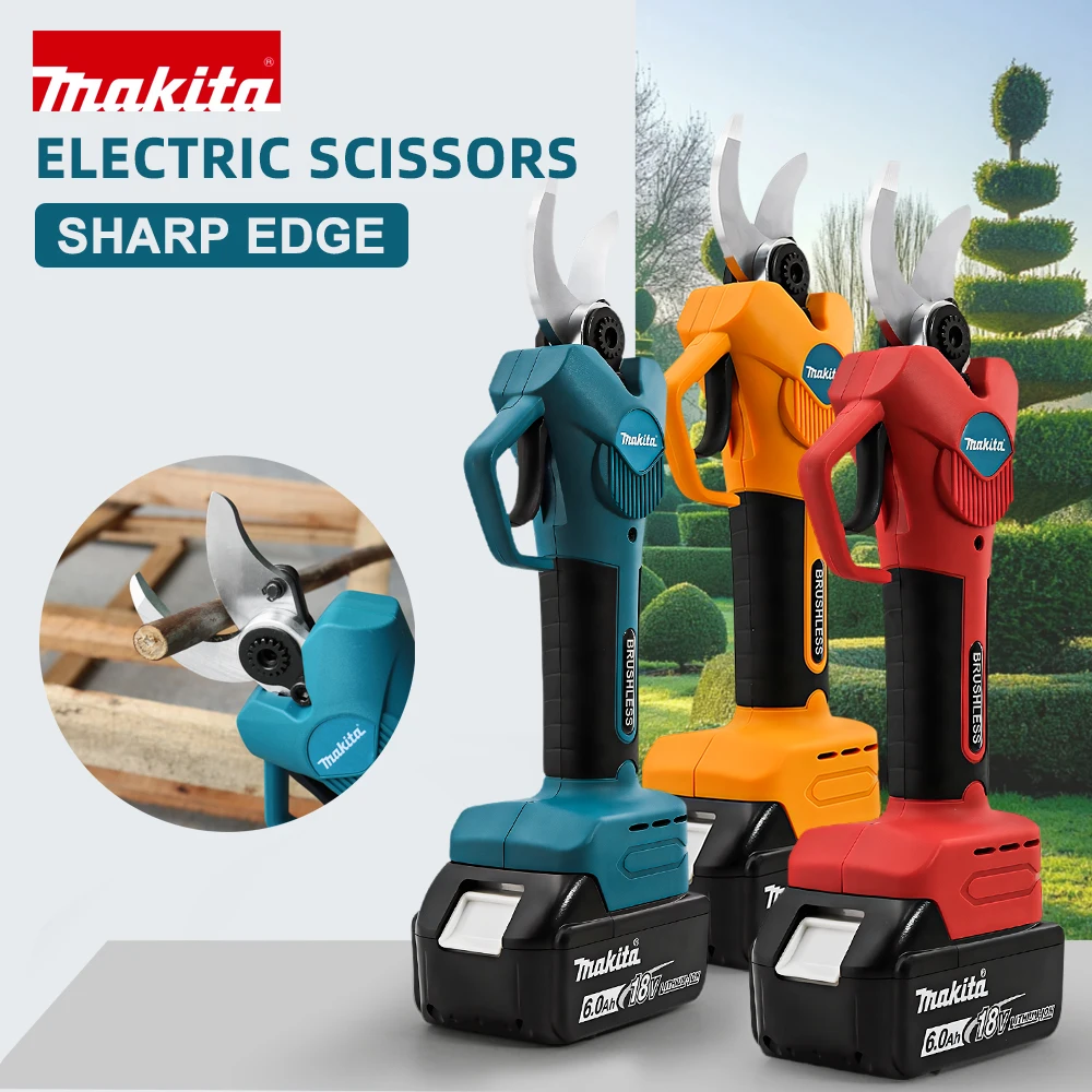 

Аккумуляторные бесщеточные ножницы Makita 18В для обрезки, многофункциональный садовый инструмент для обрезки веток плодовых деревьев