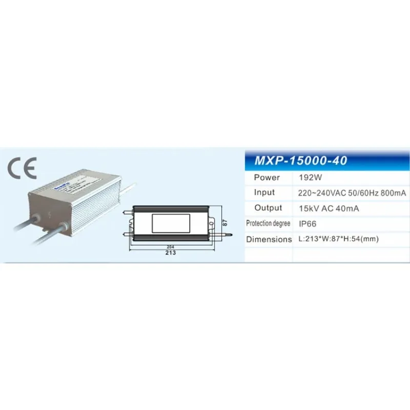 brand electronic neon transformer 15KV 40mA load high frequency and high voltage ballast