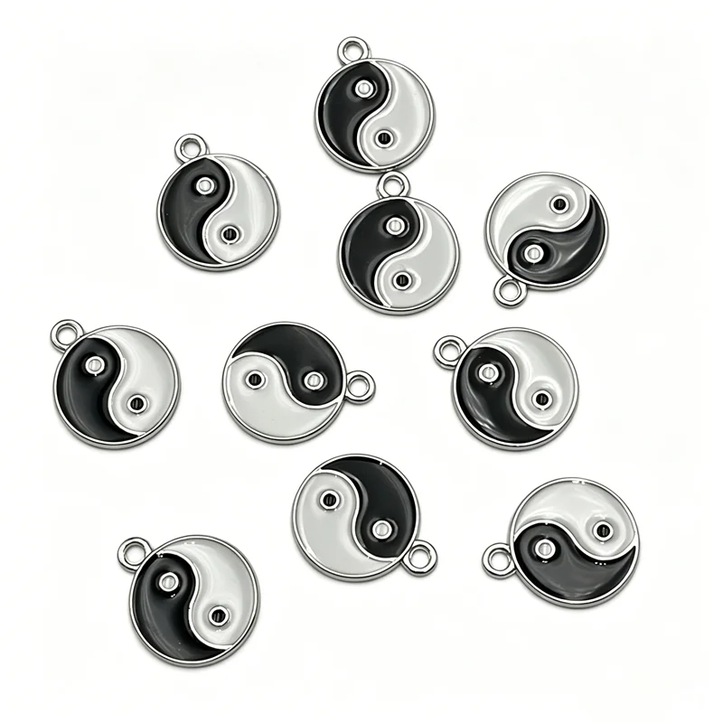 Breloques Tai Chi en alliage Yin Yang, 10/20 pièces, pour la fabrication de bijoux, accessoires pour bracelets, colliers, porte-clés