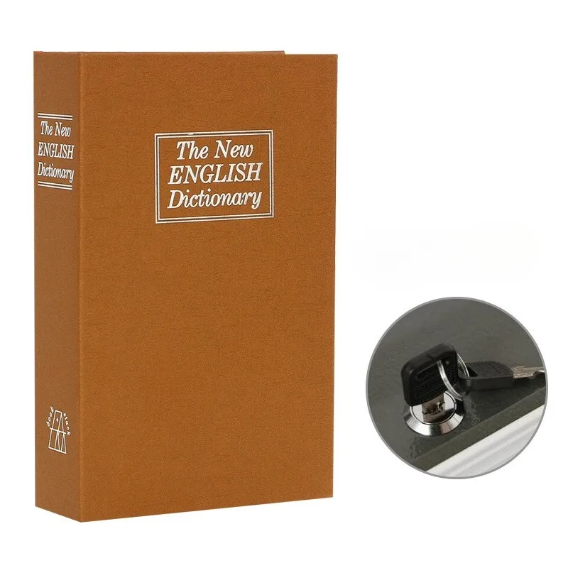 1Pc Book Insurance Box With Lock Key Box Savings Change Box Manufacturer Metal Storage Box Bank