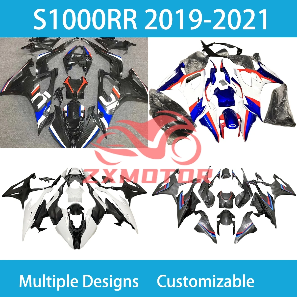 

Для BMW S1000RR 2019 2020 2021 Комплект карбоновых обтекателей S 1000RR 19 20 21, пластиковые обтекатели для мотоциклов и кроссовых мотоциклов из АБС-пластика ZXMT