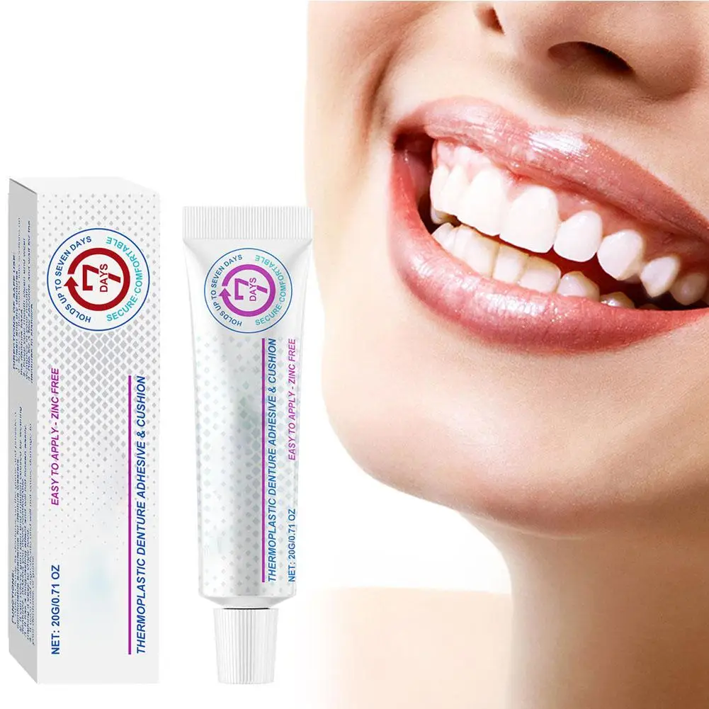 

20g Denture Adhesive Cream 20g Strong Hold Glue For Cull & Partial False Teeth Bonding Prosthesis Fixing Oral care B0V3