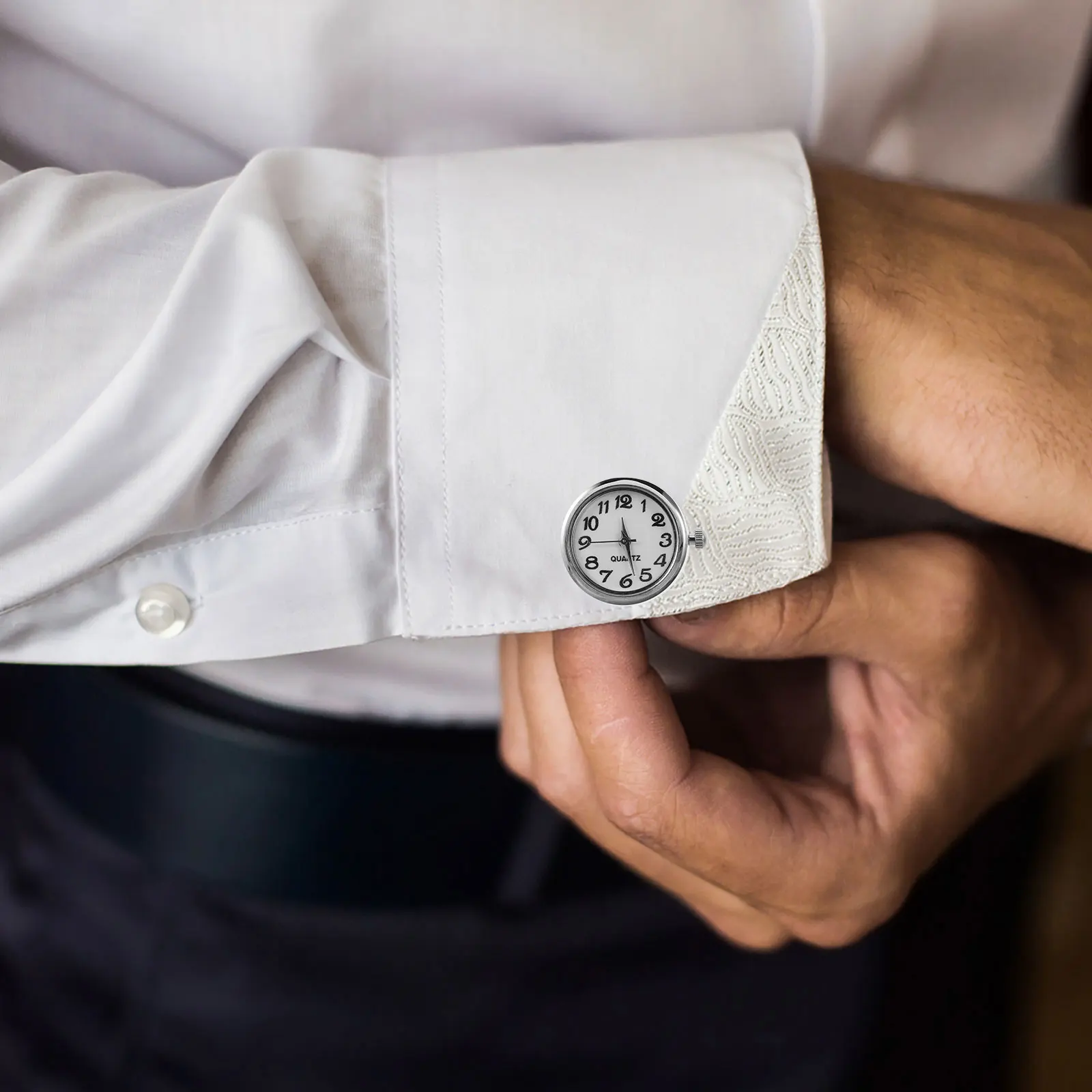 

2pcs Mechanical For Men Watch Sleeve Cufflinks Shirts Cufflinks Business Wedding Gift Cuff Button Steady Design Formal Wear