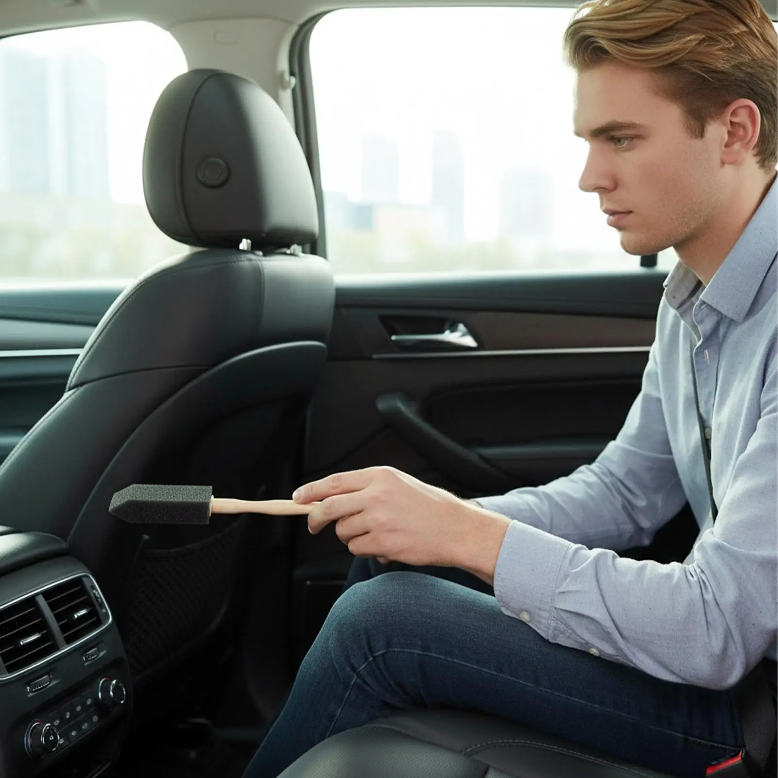 

Щетка для чистки салона автомобиля, эргономичный ручной очиститель, скруббер, щетки для чистки автомобилей, тканевая мебель на лобовое стекло