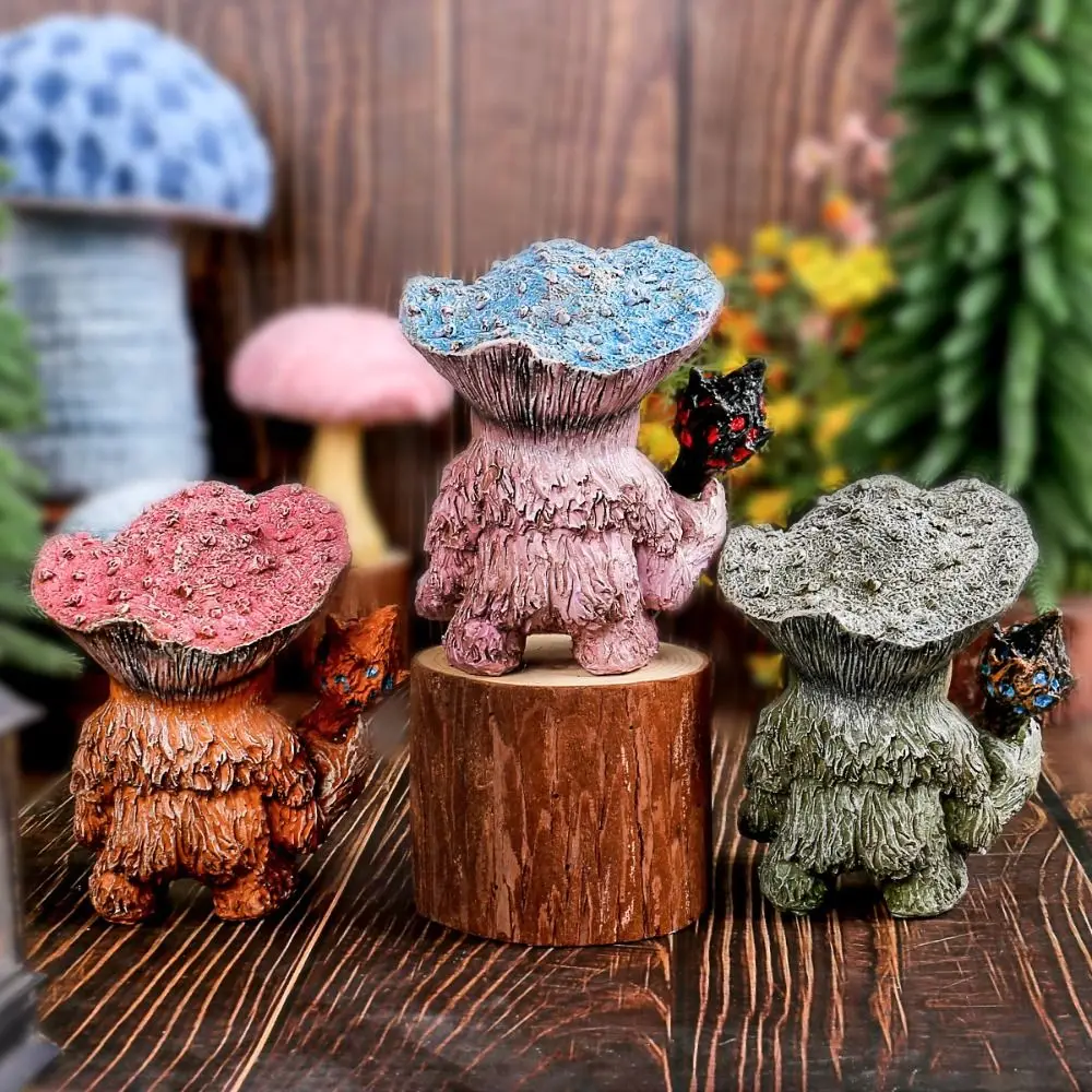 New Shaman Wizard Dwarf Mushroom Sculpture Crafts Creative Fairy Tales Mushroom Home Decor Outdoor Garden Elves Statue