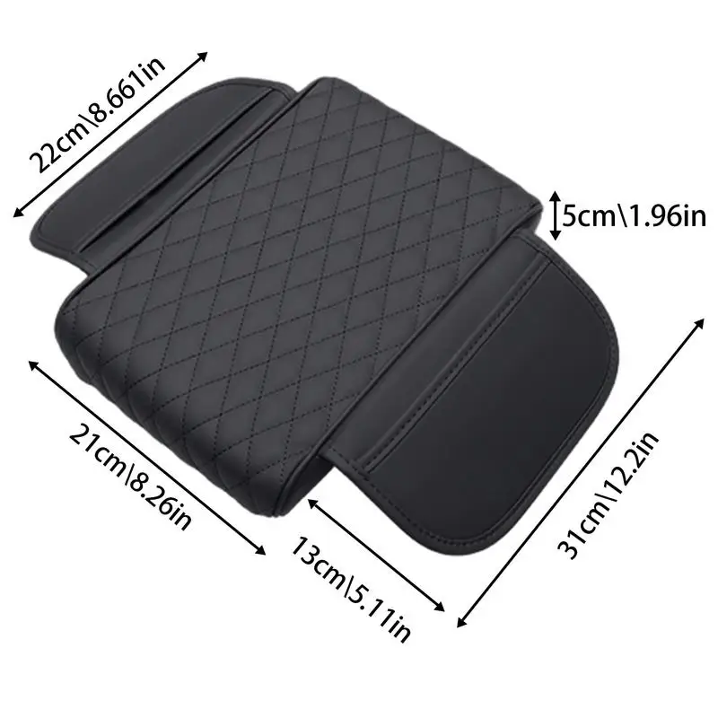 Car Armrest Box Pad Cushion  Thicken Memory Foam Center Console Arm Rest Protector Cover Elbow Rest Cushion with Storage Pocket