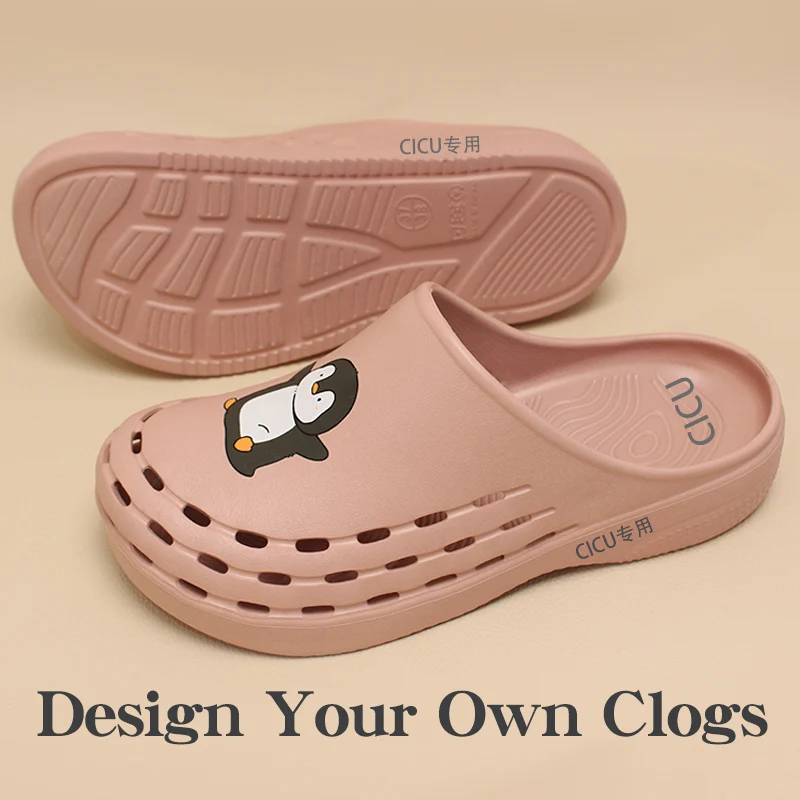 Penguin Printed Pet Hospital Shoes and Clogs Women Men EVA Anti-Slip Doctors Working Footwear Medical Nursing Shoes X08 view 3