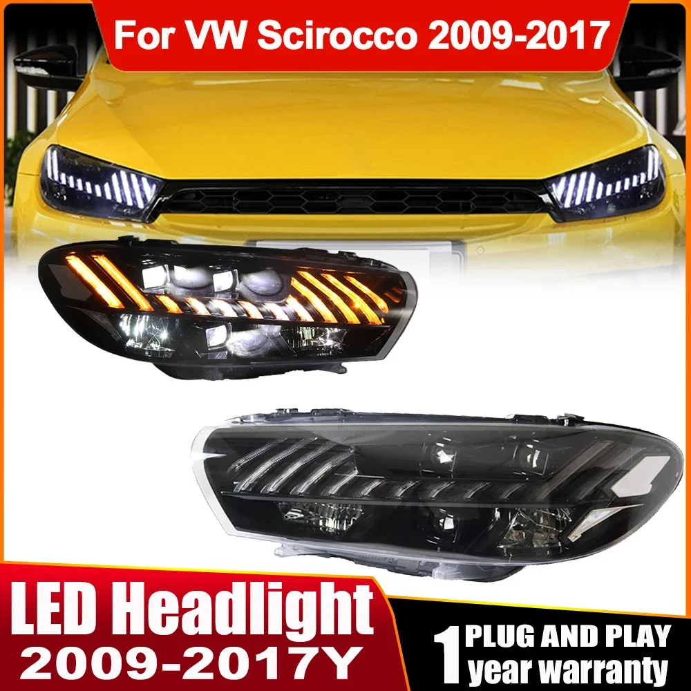 Car Head Lamp Assembly For Volkswagen Scirocco Headlights 2009-2017 Upgrade Modified to NEW Scirocco Dynamic Turn DRL headlights