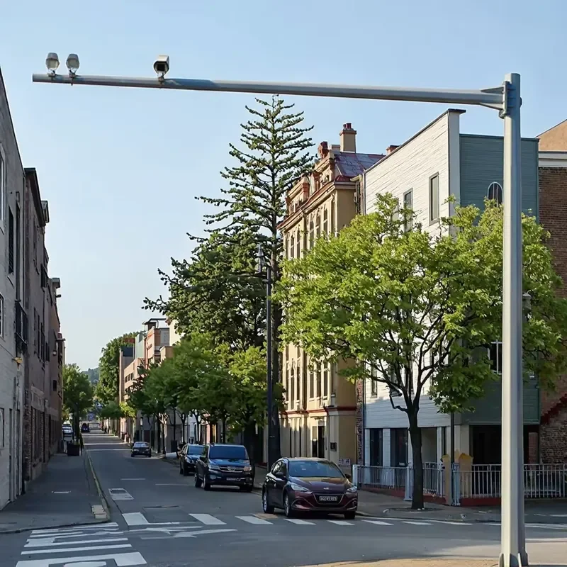 200W Solar LED Traffic Light Pole with IoT Sensors Remote Monitoring Smart Lamp Post for Urban Management