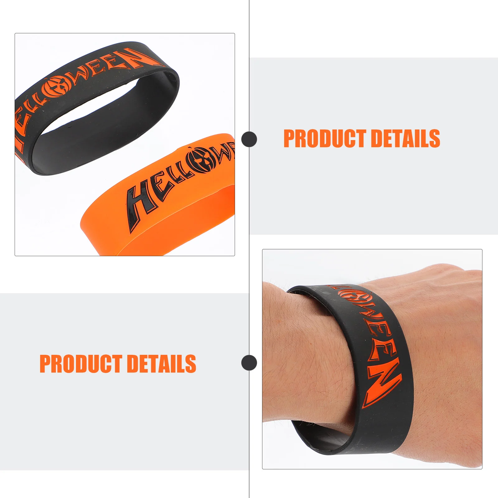 

2pcs Silicone Bracelets Wrist Bands Comfortable Halloween Gifts Decorative Jewelry Party Accessories Toy