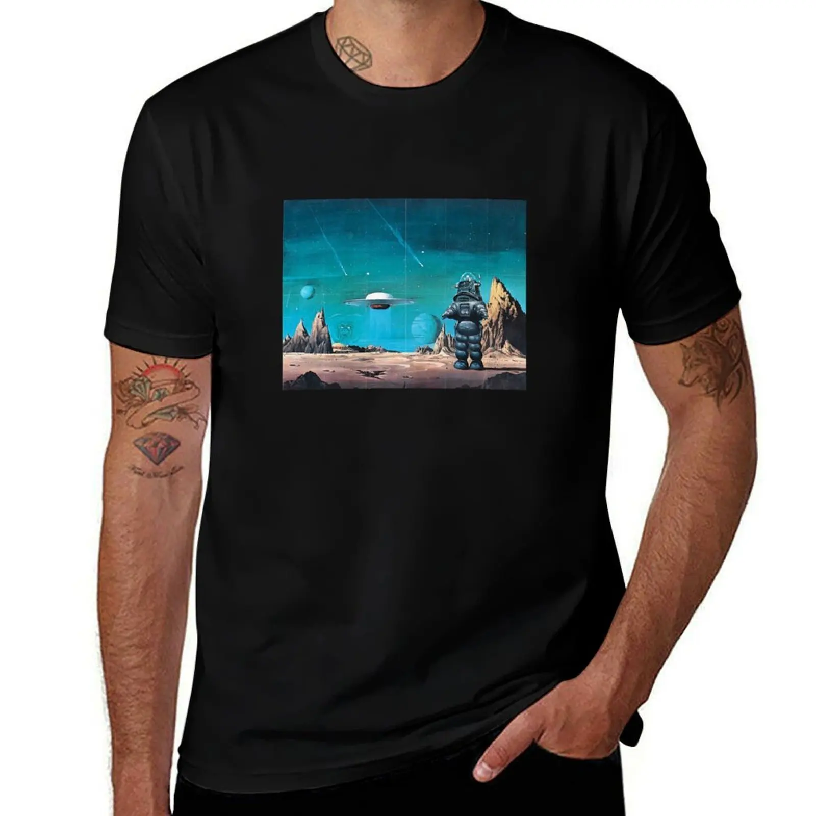 Robby the Robot. T-Shirt Street Style Casual Tee Shirt