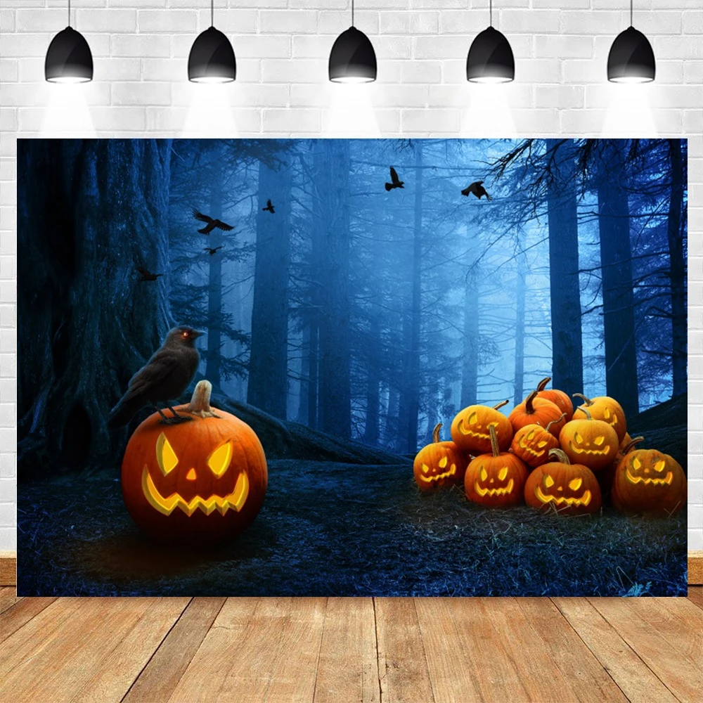 Scary Forest Halloween Backdrop Tomb Moon Festival Party Decor Baby Photography Background Photo Studio Photophone Props