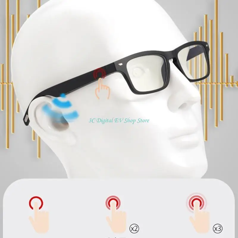 E74D para óculos Glasses Sun-livre chamando música anti-azul óculos