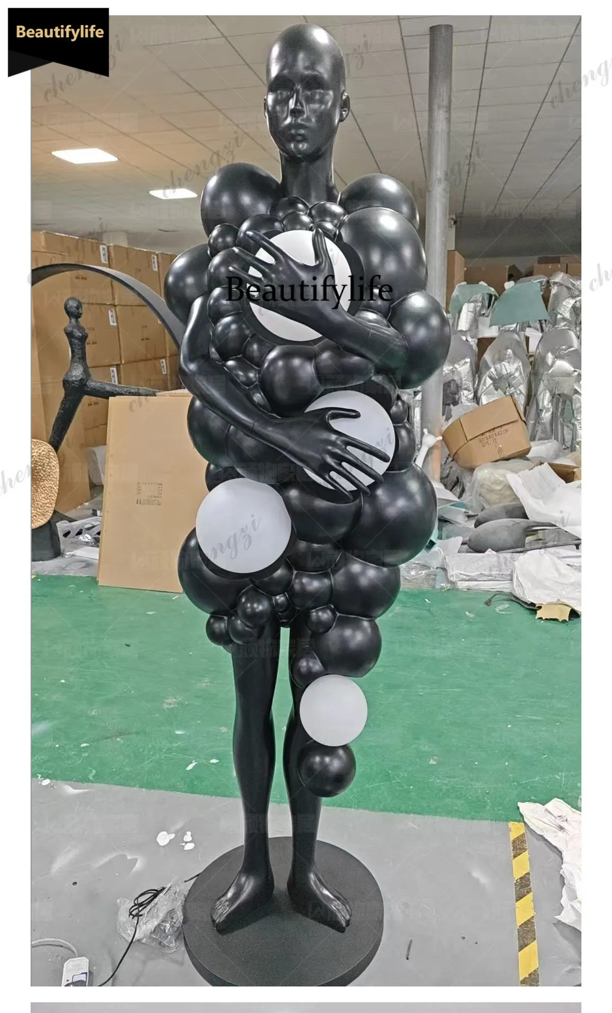 Creative Art Portrait Modeling Bubble Man Decorative Ornament LED Glowing Artist Ju Ke Landing Hall b567