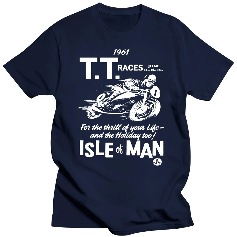 Men Clothing T-Shirt isle of Man TT Ooster 1961 Adult O Neck Tops Short Sleeve 100% Cotton T Shirt Latest Men Cool Tee Shirts