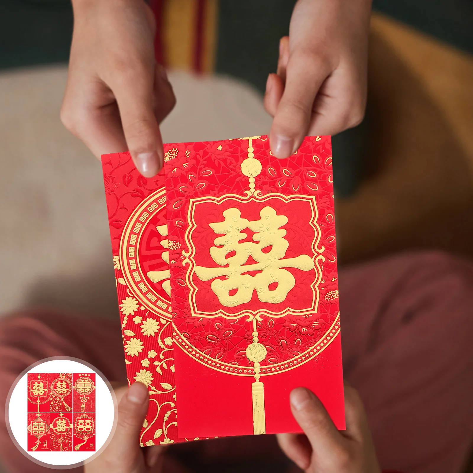 

24 шт. красных конвертов в китайском стиле для свадебных подарков, денежных пакетов, традиционных красных конвертов, праздничных подарков