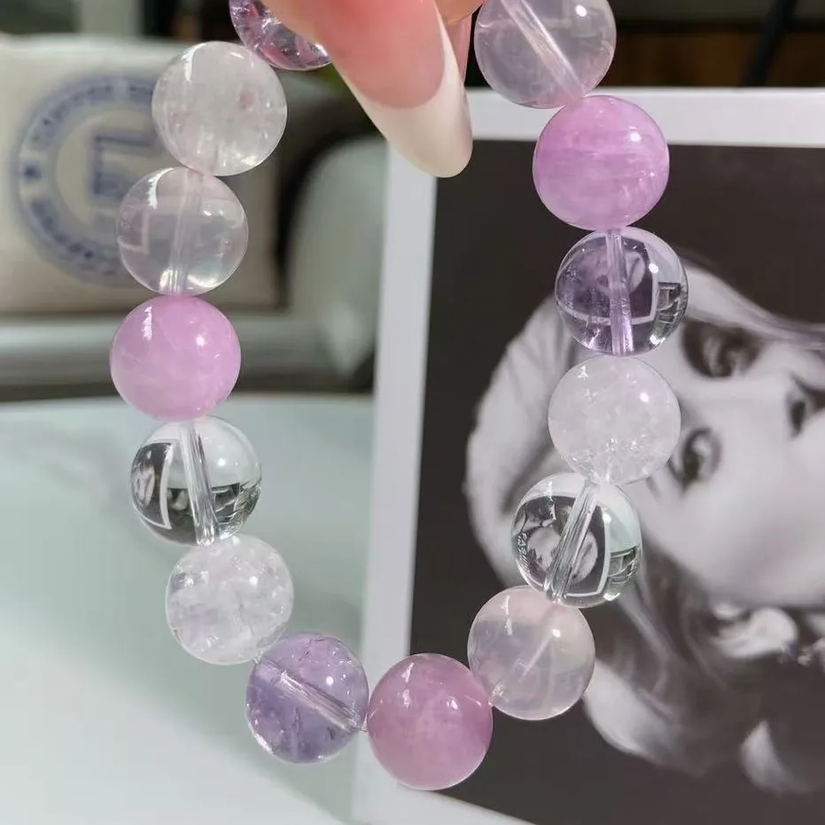 13Mm Natural Nine Purple Fire Crystal Bracelet Ladies Light Luxury Fashion Bracelet