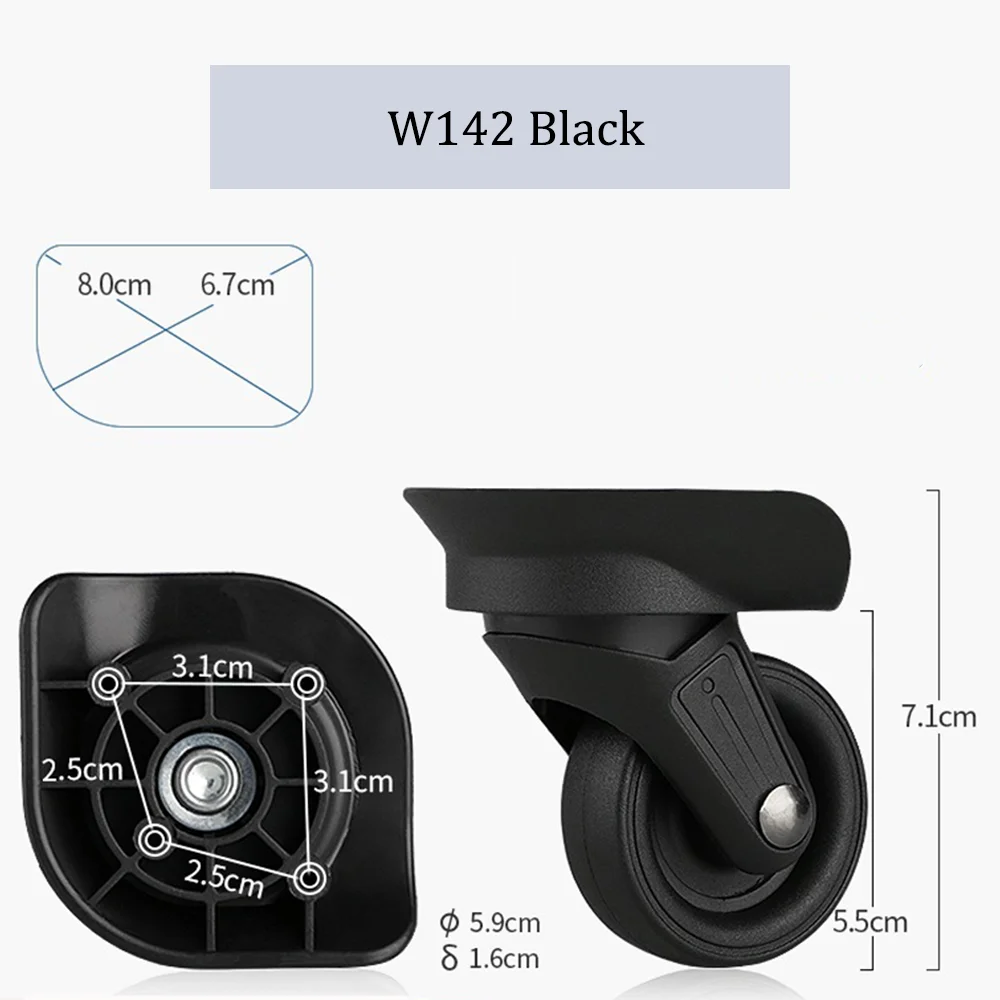 For Samsonite W142 Nylon Luggage Wheel Trolley Case Wheel Pulley Sliding Casters Universal Wheel Repair Slient Wear-resistant