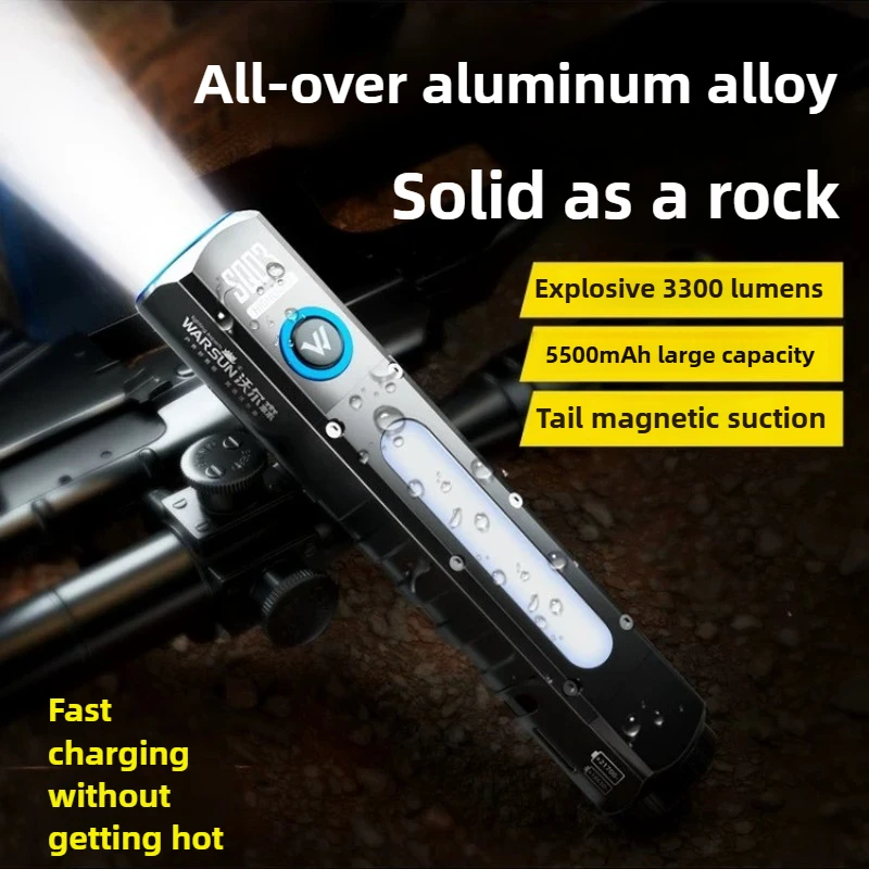 SQ03 Aluminum Alloy Waterproof Rechargeable Flashlight Super Bright LED High Lumens Magnetic Handheld for Camping Outdoor127