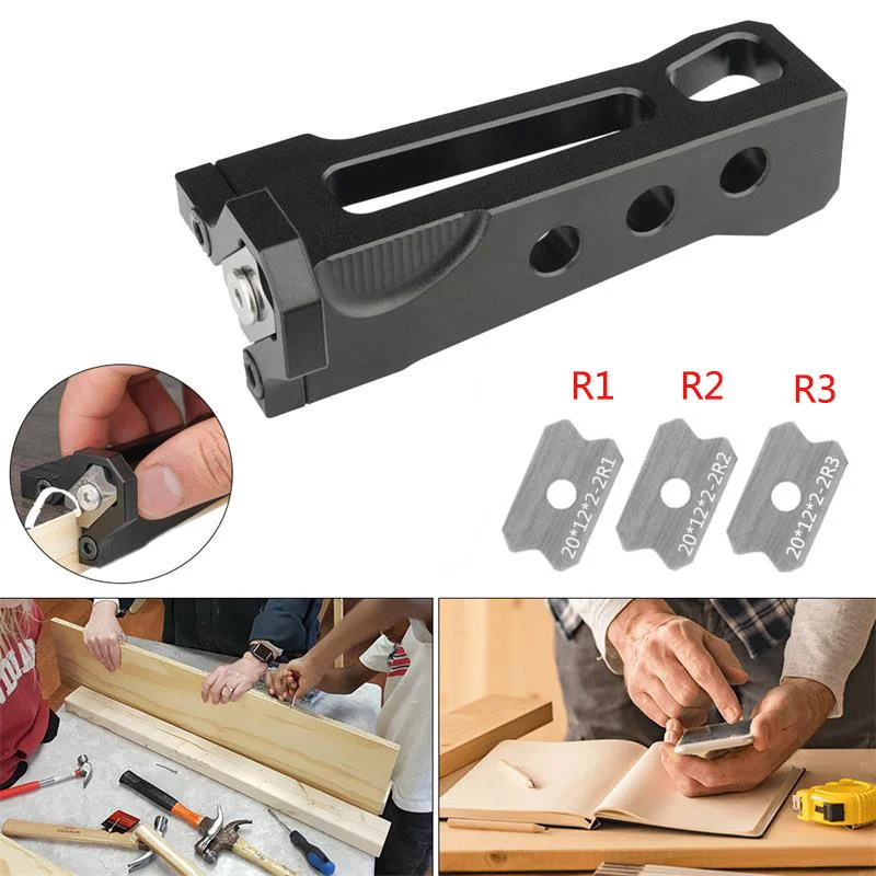 Chamfer Planer-Woodworking Edge Banding Corner Arc Trimming Tool - Quick Edge Deburring Manual Fillet Scraper