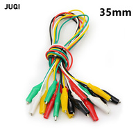 10pcs 35mm Alligator Clips Double-ended Clips Crocodile Cable Alligator Jumper Wire Test Leads Alligator Clips Line length 50 cm