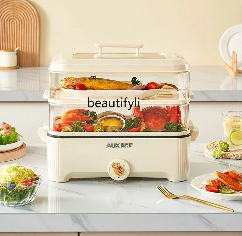 

smt61 Electric steamer household multi-functional 5L electric hot pot visual steamer dormitory electric hot pot