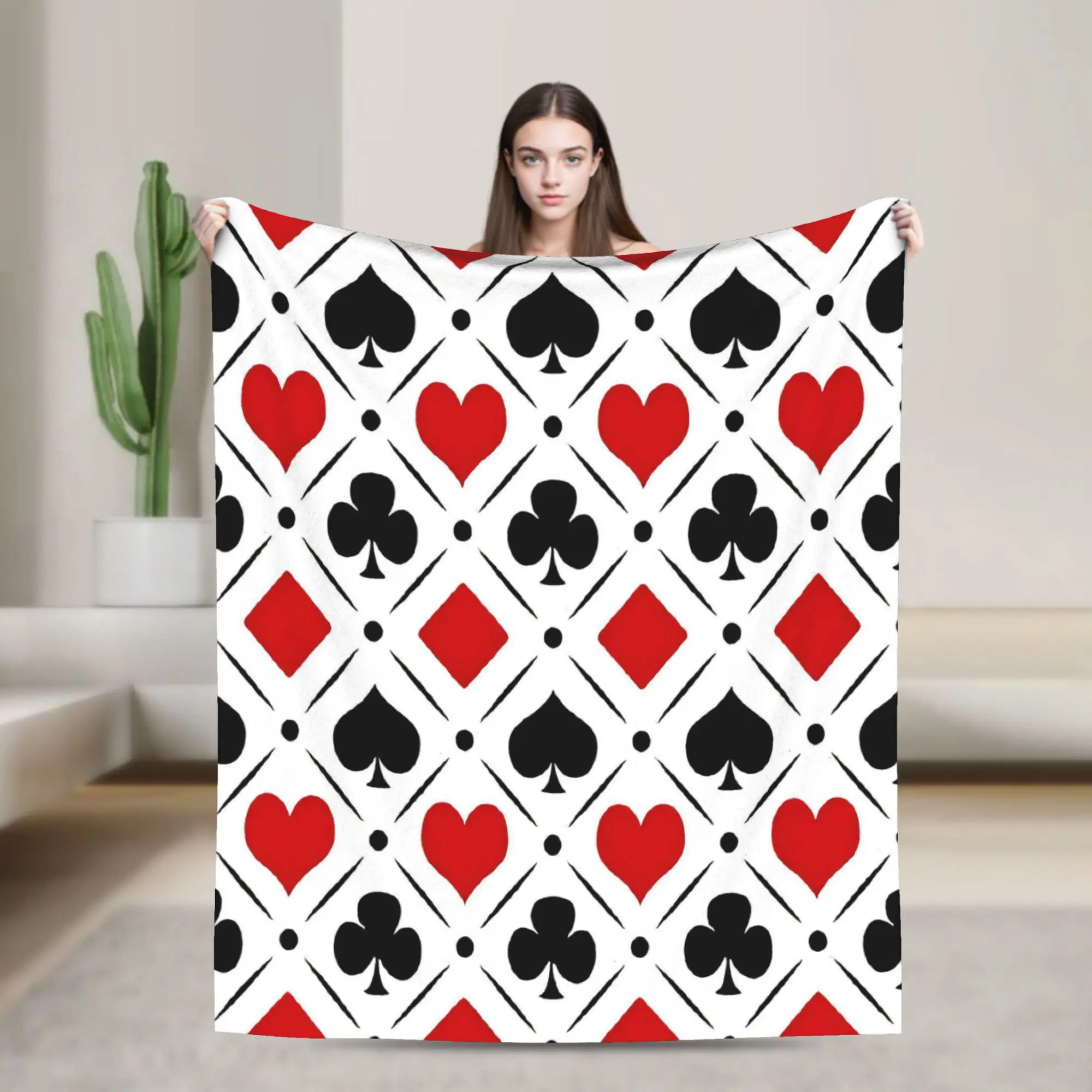 Playing cards suit symbols Blankets Ultra-Soft Fleece Cozy Gifts  Throw Blanket Rug Piece