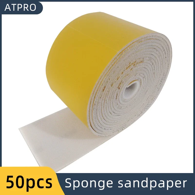 

ATPRO 50pc Sponge Square Sandpaper Abrasive Sponge Grain P400-P800 Sanding Sponge Block Pad Abrasive Paper Sanding Sheets