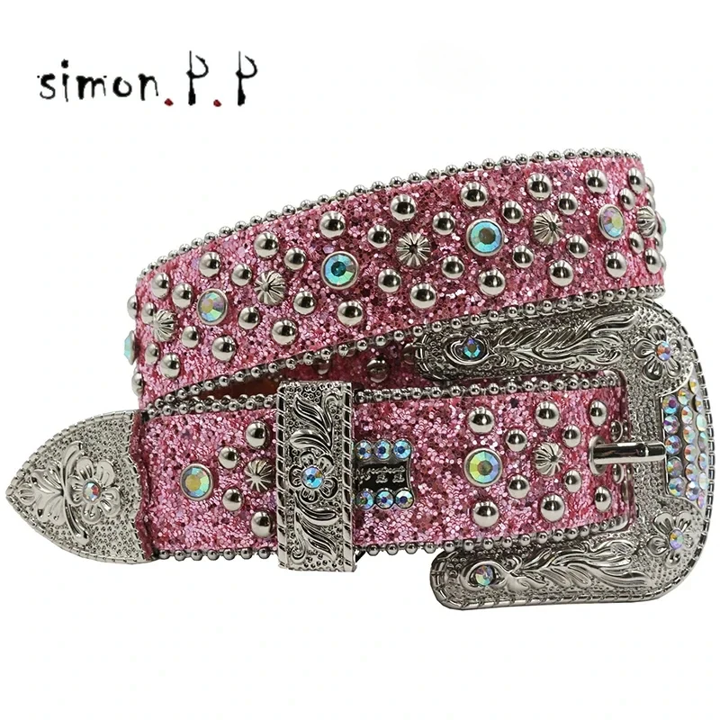 Skull Western Rhinestone Belts Luxury Strap Diamond White Belt Vintage Rhinestone Skull Studded Belts for Men ремень мужской