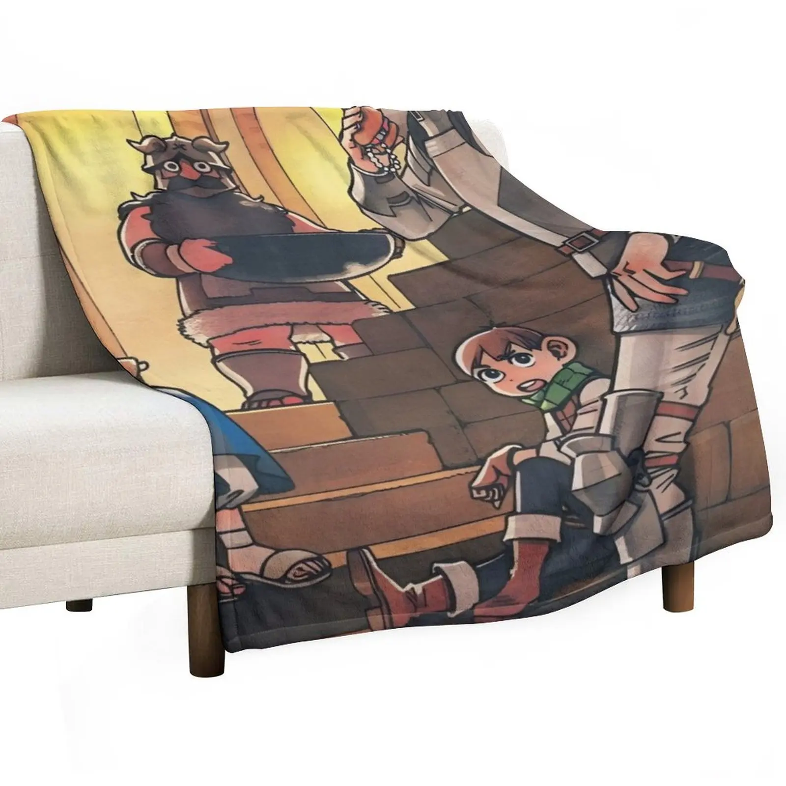 

Delicious in Dungeon Looking Cute while Eating Meal Throw Blanket Soft Plush Plaid Thin blankets and throws Bed Blankets