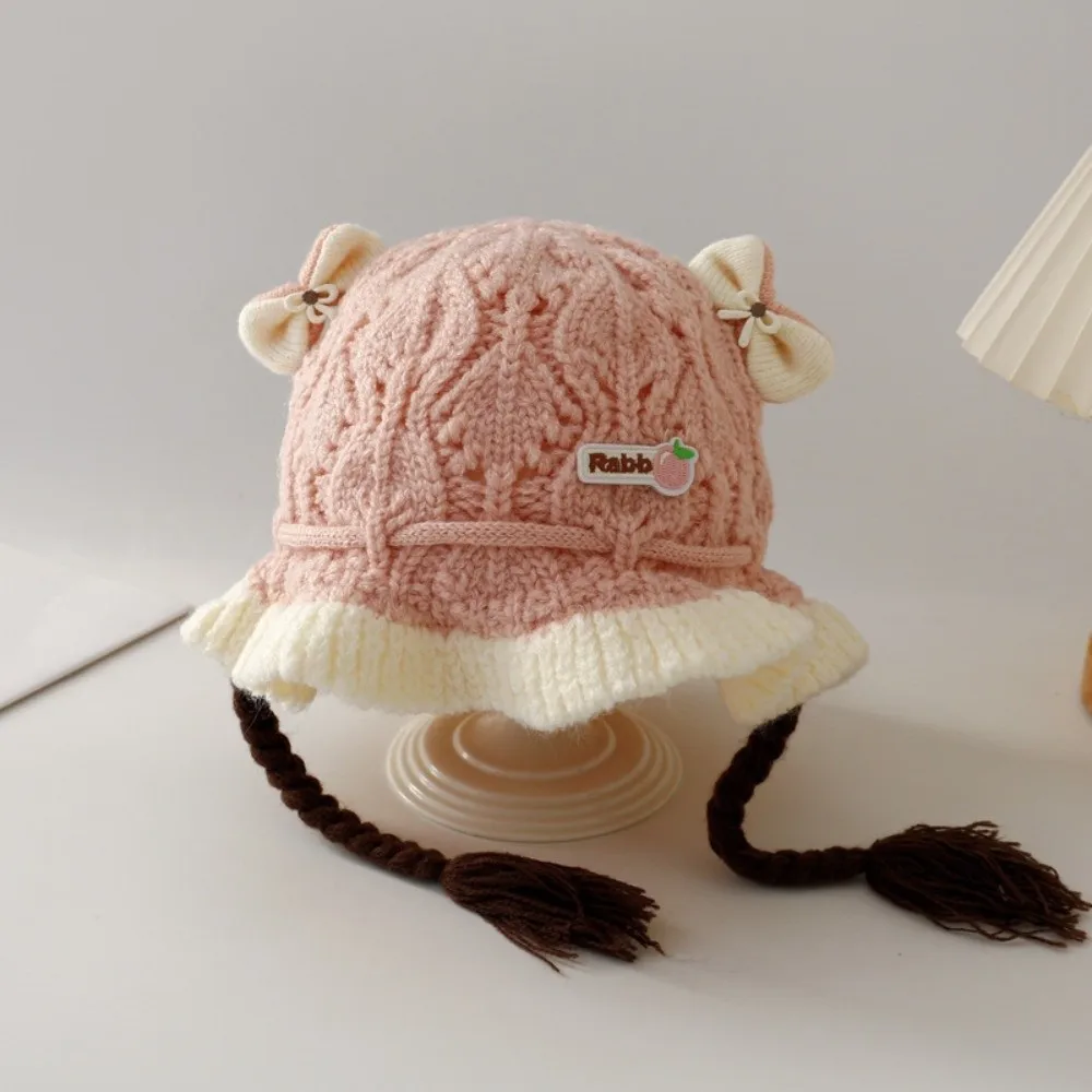 

Cartoon Warm Baby Knitted Hat Windproof Breathable Ear Protection Cap Soft Pullover Hat Baby