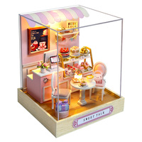 Wooden Mini Doll House DIY Assembled House Kit 3D Puzzle Model Building Small Room Toy Decorations With Furniture Toy For Gifts