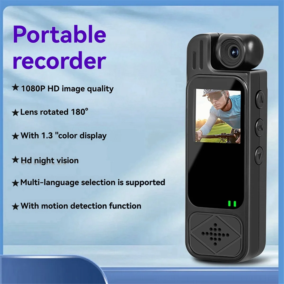 A49T 1080P HD Mini Camera Portable Digital Video Recorder Body Camera with Infrared Night Vision Compact Sports DV Camcorder